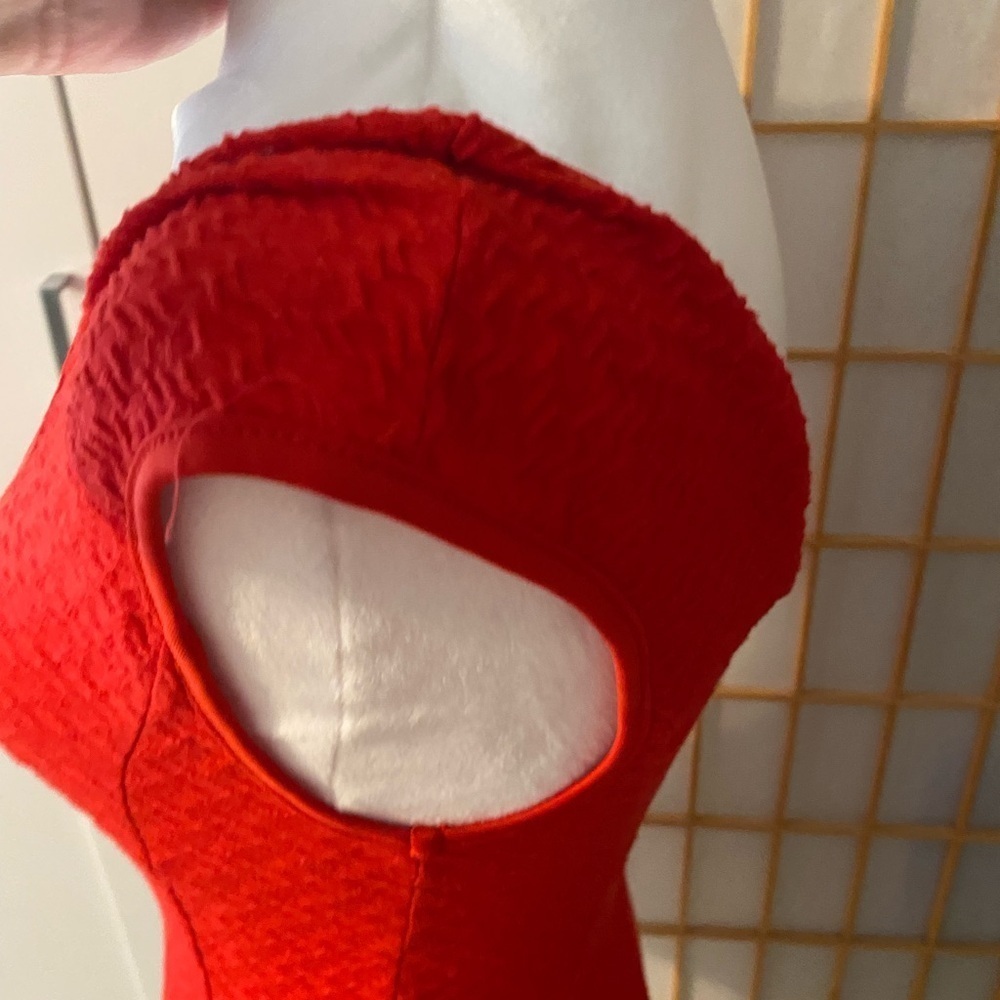 Lovely 153 Women’s Red Textured Fit & Flare Dress Scoop Neck Sleeveless, Size S - Picture 4 of 7